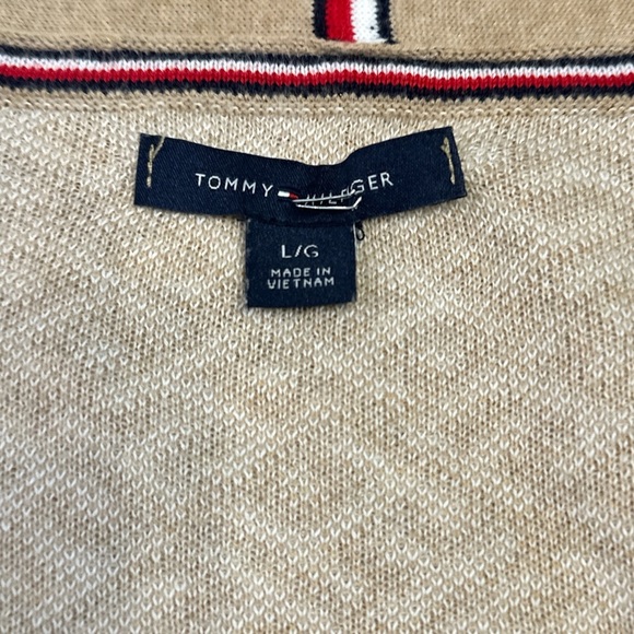 Tommy Hilfiger Tan Geometric Cardigan - Picture 4 of 4